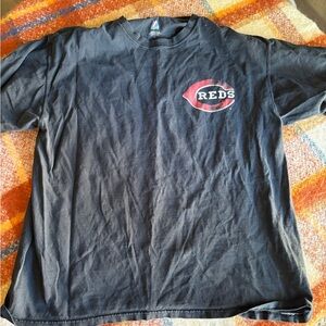 Majestic Black and Red Cincinnati Reds Tee